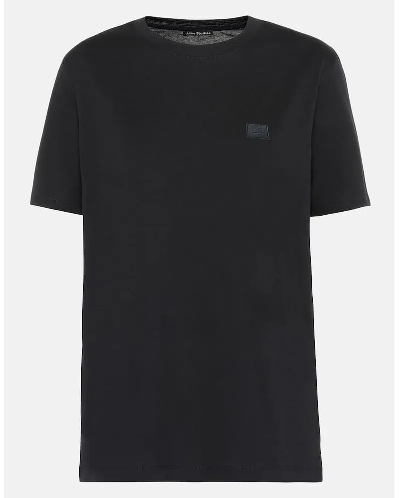Acne Studios T-shirt Face in jersey di cotone Nero