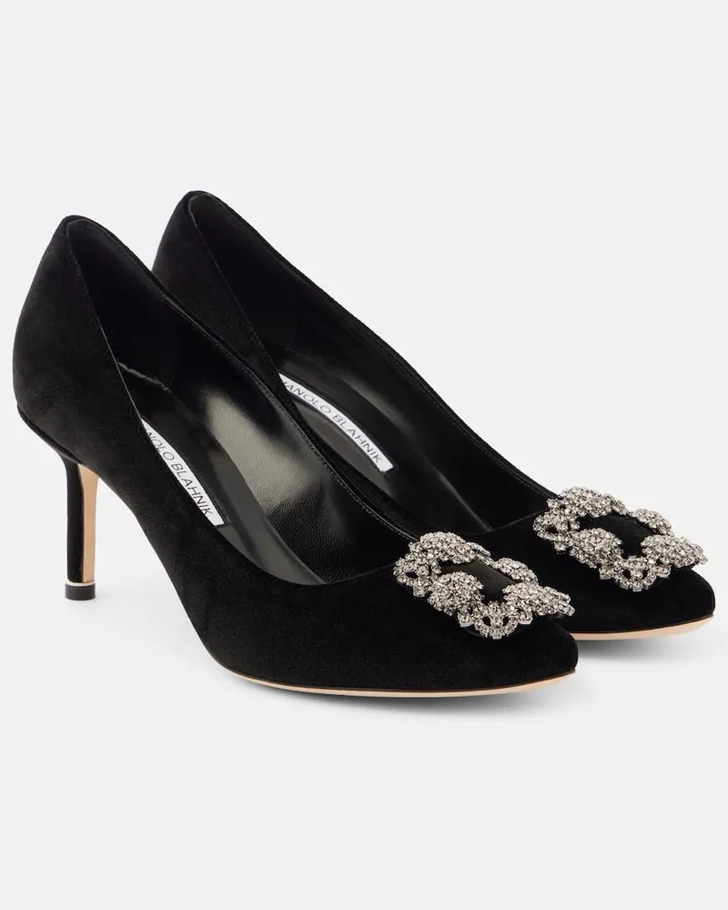 Manolo Blahnik Pumps Hangisi 70 in velluto Nero