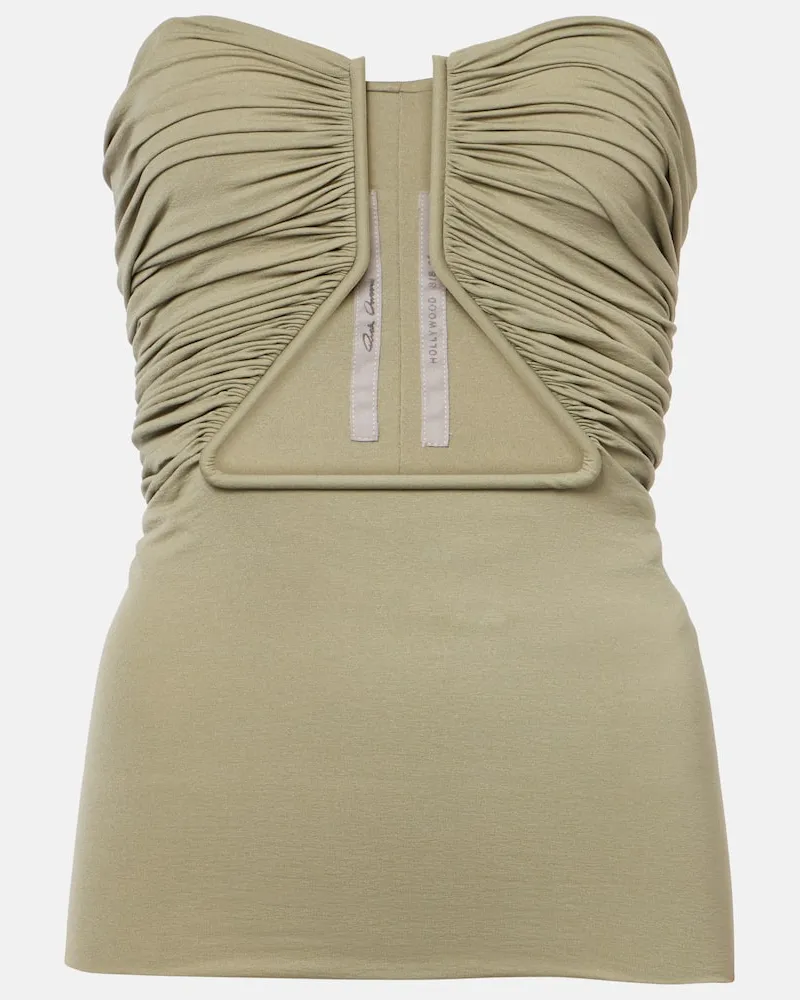 Rick Owens Top Hollywood in jersey con ruches Nero