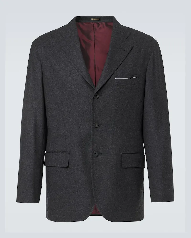 Rubinacci Blazer in flanella di lana Grigio