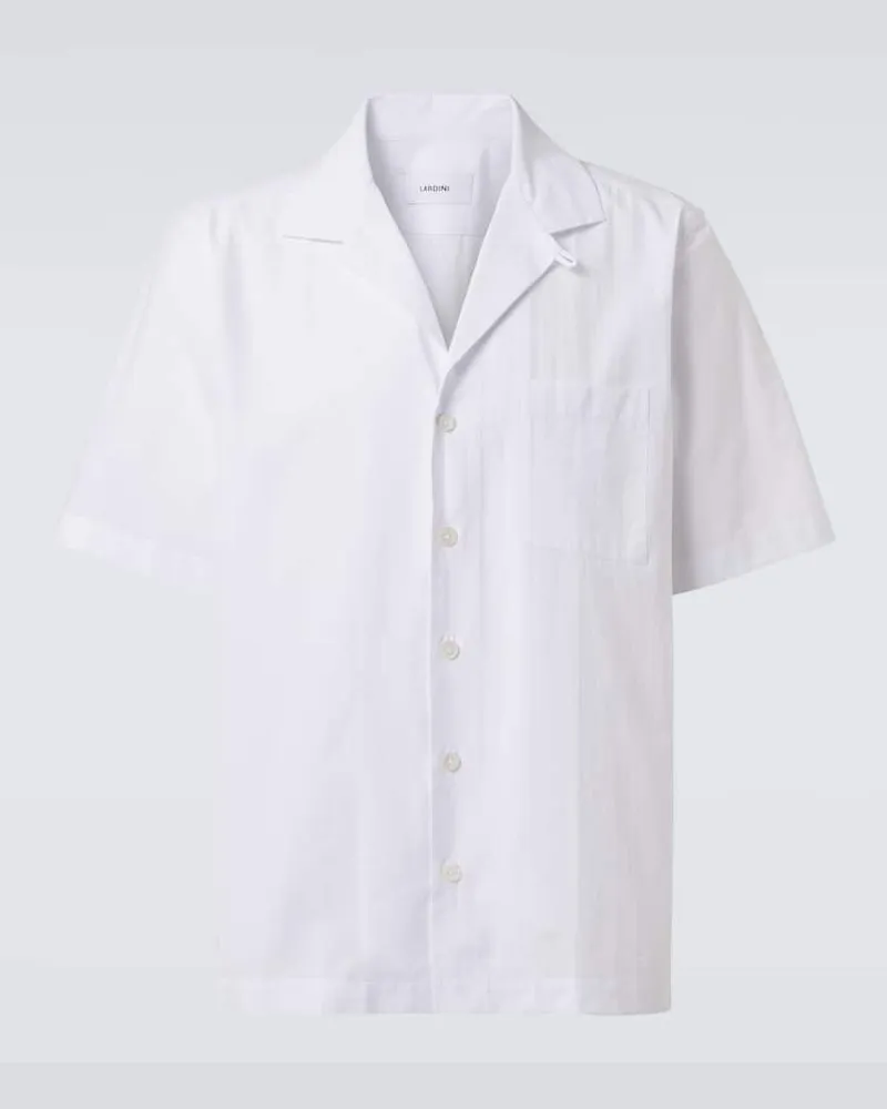 LARDINI Camicia in popeline di cotone Bianco