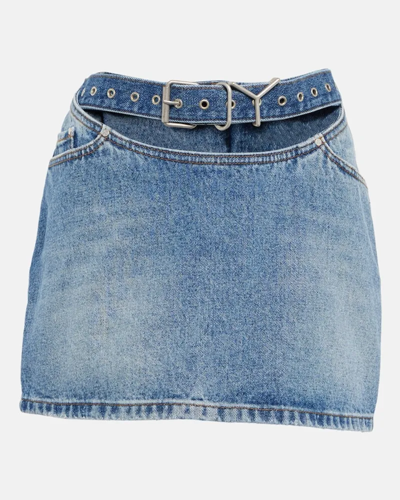 Y/PROJECT Minigonna in denim con cut-out Blu
