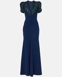 Jenny Packham Abito lungo Serenade con cristalli Blu