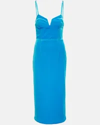 Rebecca Vallance Abito midi Bernadette in velluto Blu