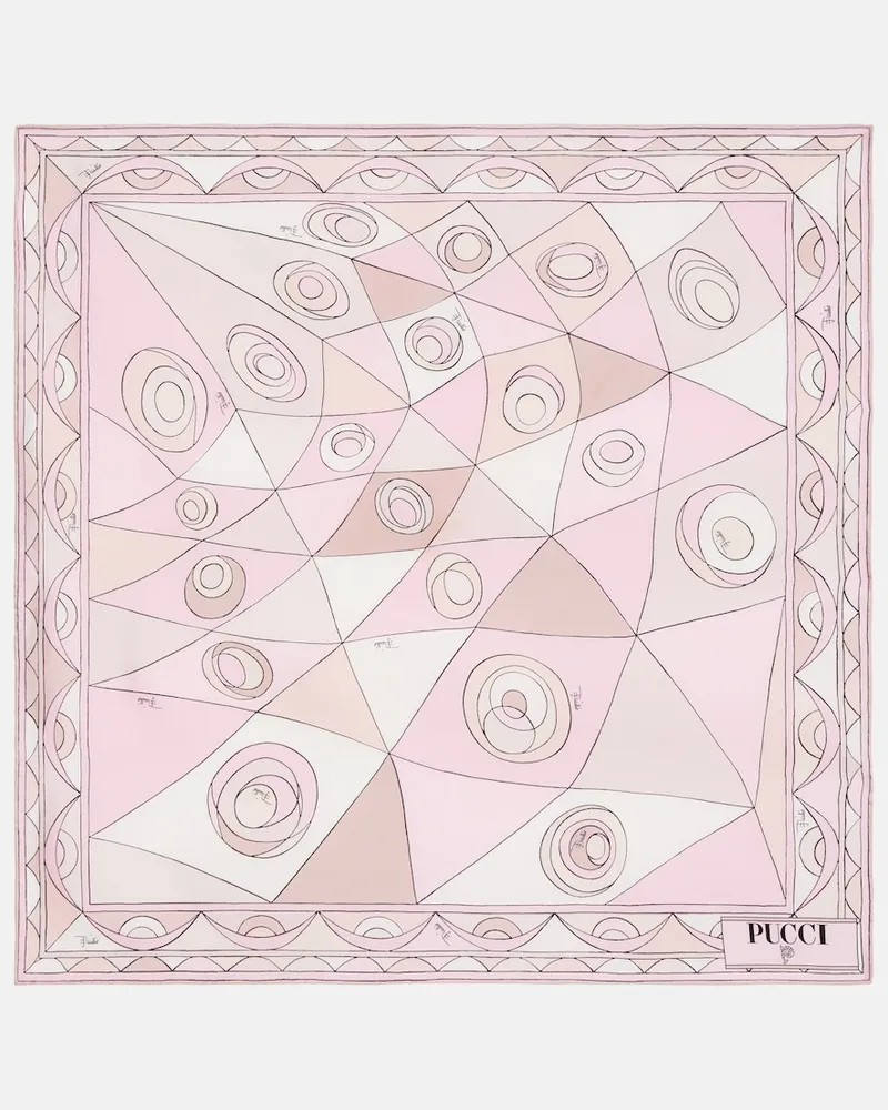Emilio Pucci Sciarpa in twill di seta con stampa Rosa