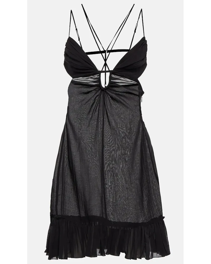 Nensi Dojaka Miniabito in cotone con cut-out Nero