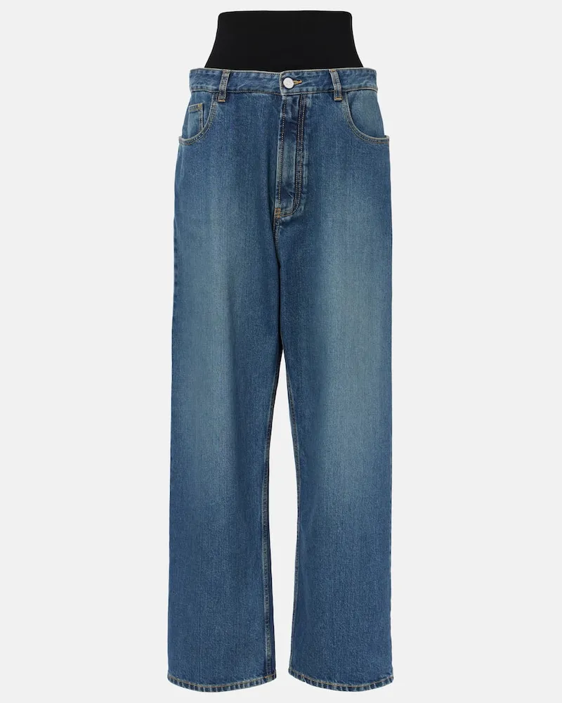 Alaïa AlaÃ¯a Jeans regular a vita alta Blu