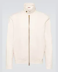 Brunello Cucinelli Giacca blouson in misto cotone Bianco