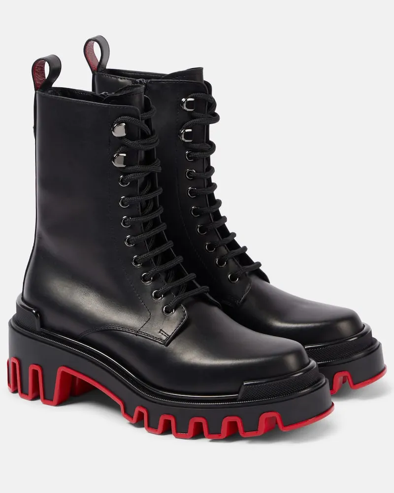 Christian Louboutin Anfibi Dune Trott Alta in pelle Nero