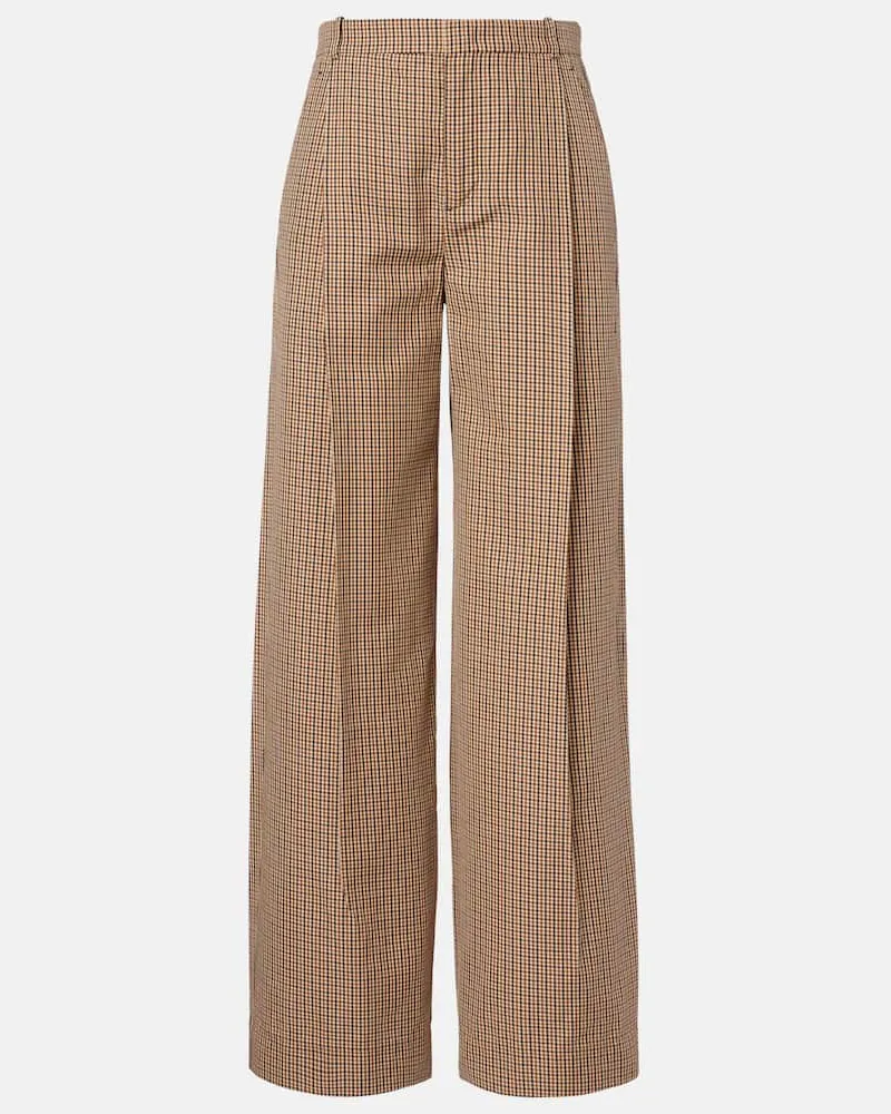 Vince Pantaloni Camille in misto cotone a gamba larga Beige