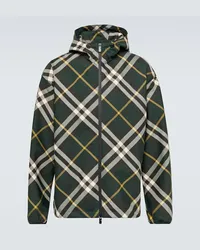 Burberry Giacca in tessuto tecnico Burberry Check Verde