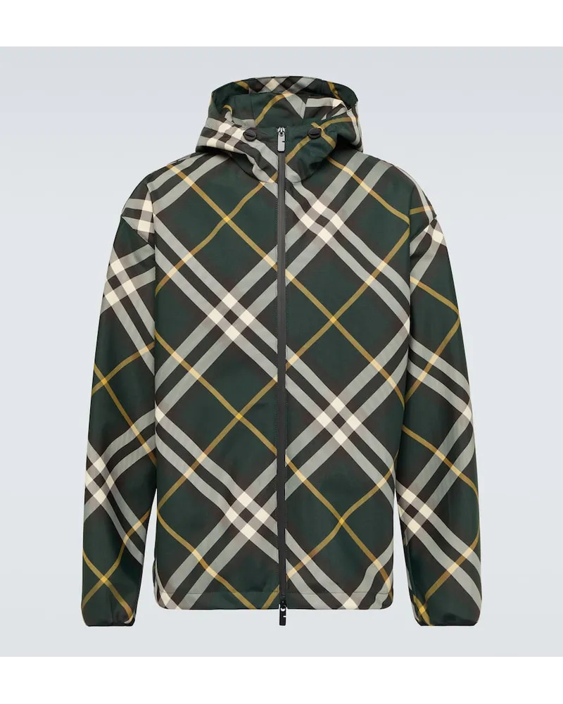 Burberry Giacca in tessuto tecnico Burberry Check Verde
