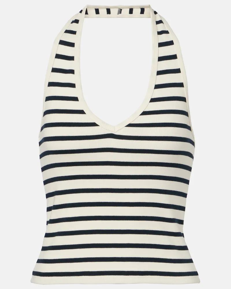 Nili Lotan Top Britt in cotone a righe Bianco