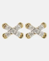 Stone & Strand Orecchini Diamond Cross Stitch in oro 14kt con diamanti Oro