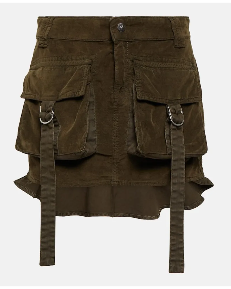 Blumarine Minigonna cargo in velluto Verde
