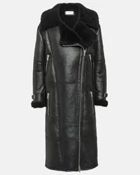 Saint Laurent Cappotto in shearling Nero