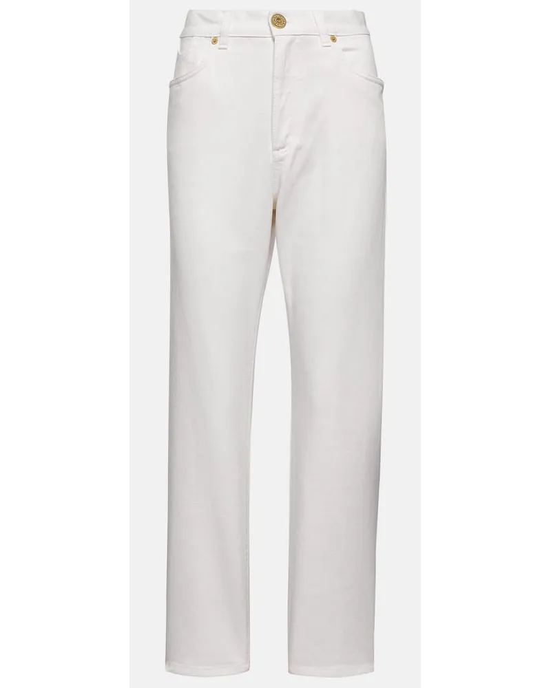 Balmain Jeans regular a vita alta Bianco