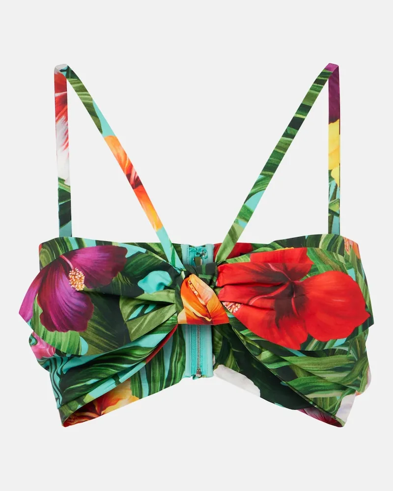 Dolce & Gabbana Top in cotone con stampa floreale e fiocco Multicolore