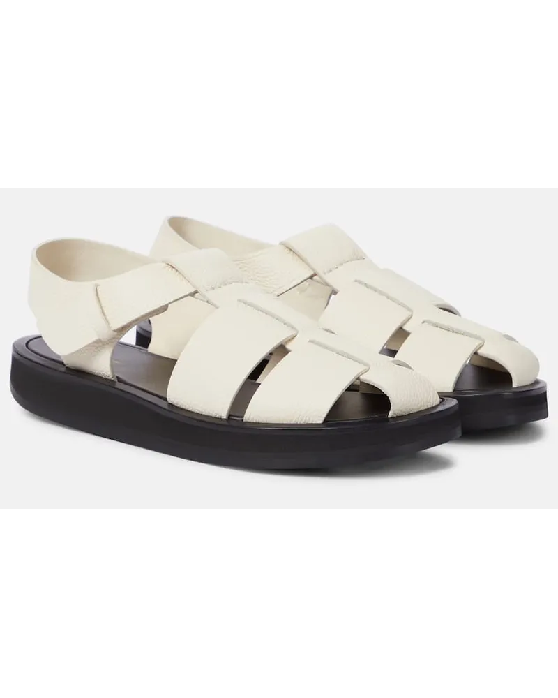 The Row Sandali Fisherman in pelle Bianco