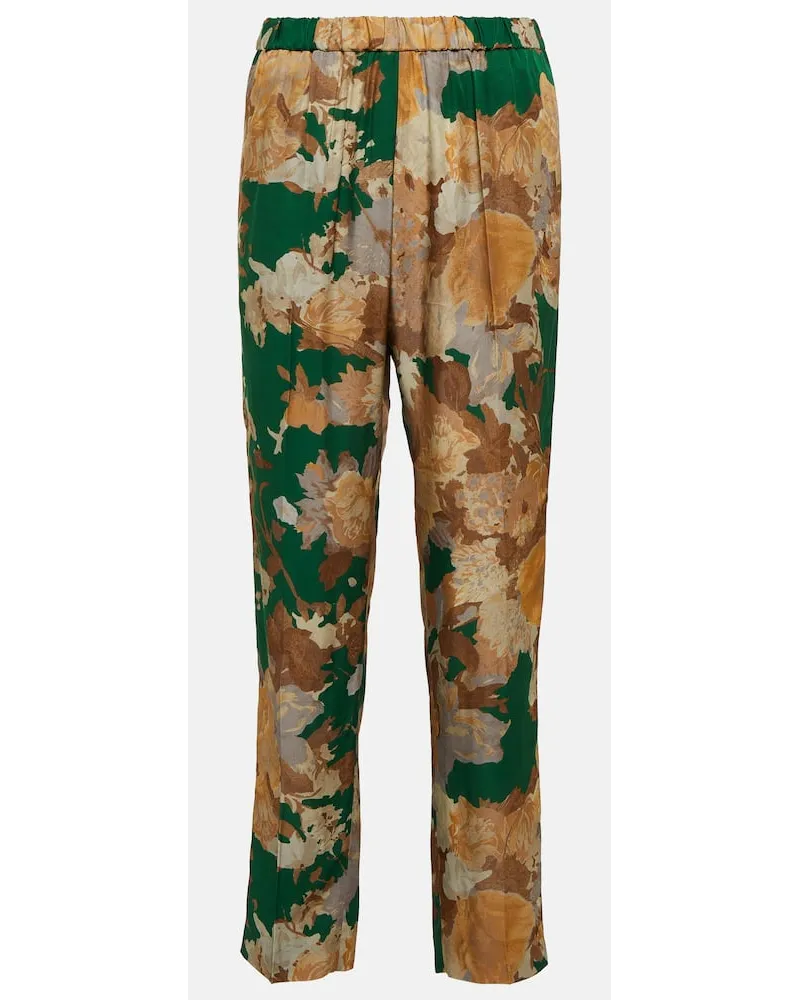 Dries van Noten Pantaloni slim con stampa Multicolore