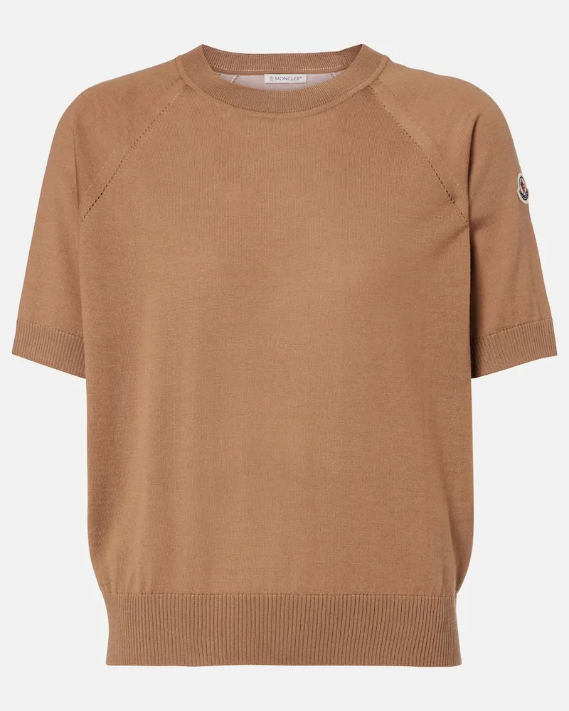 Moncler Pullover in lana vergine Marrone