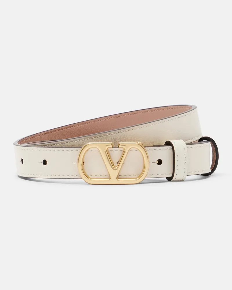 Valentino Garavani Cintura VLogo reversibile in pelle Bianco