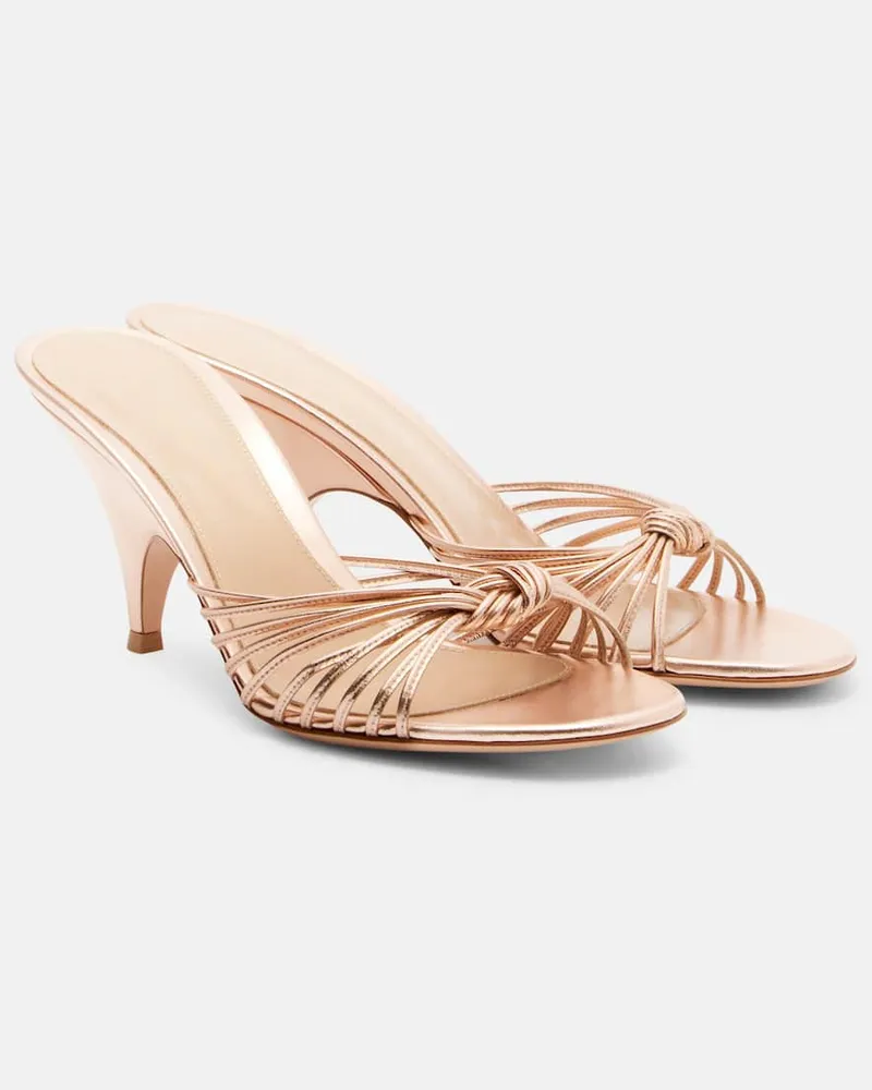 Gianvito Rossi Mules in pelle metallizzata Oro