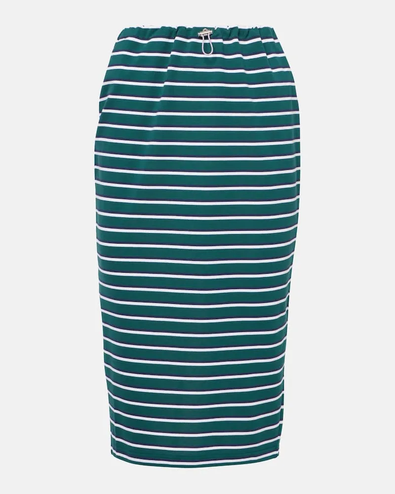 Prada Gonna midi in cotone a righe Multicolore
