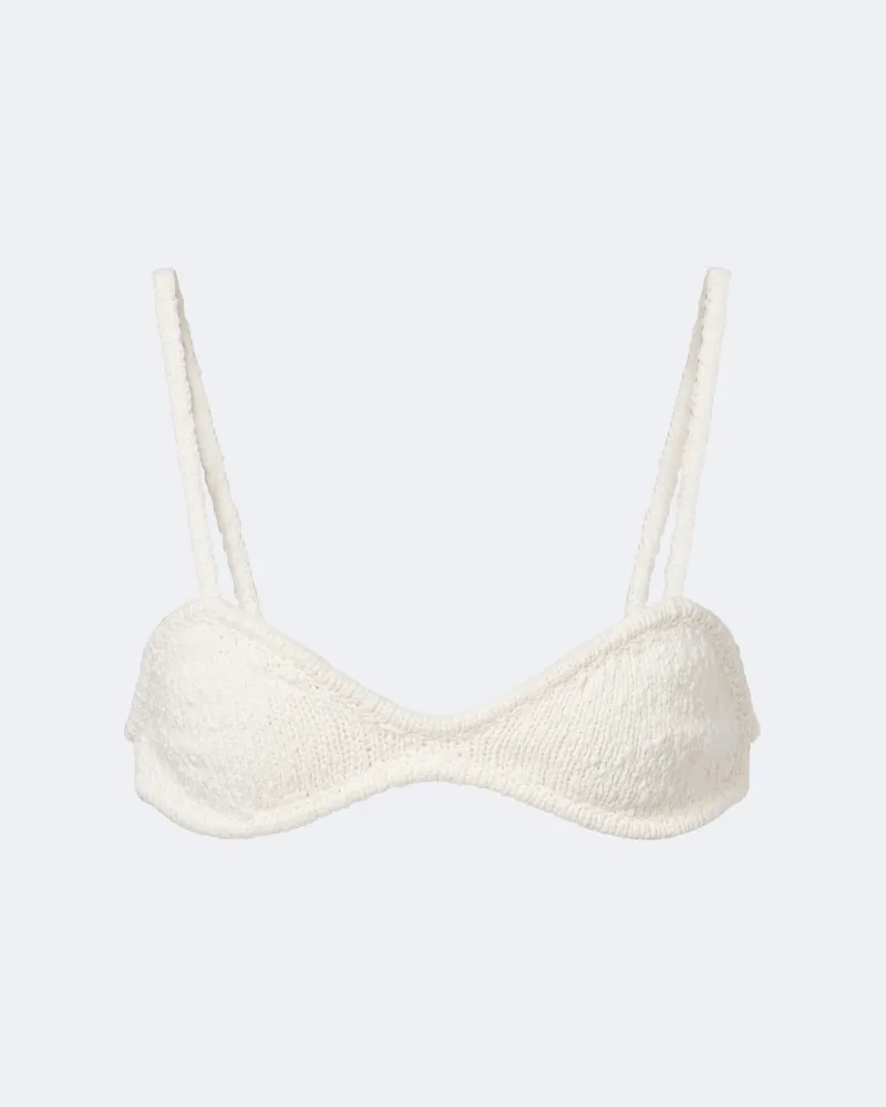 Aya Muse Top Kena in maglia di cotone Bianco