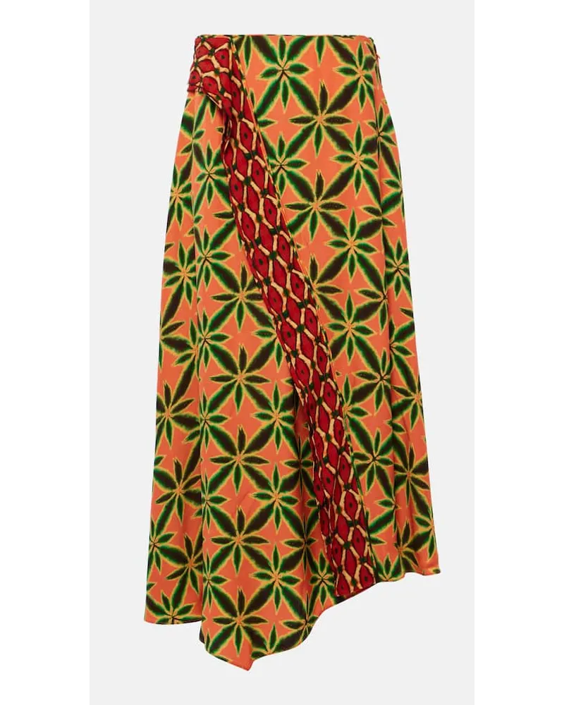 Ulla Johnson Gonna midi Violette in crÃªpe con stampa Arancione