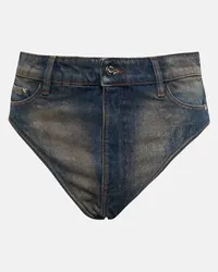 Y/PROJECT Shorts di jeans a vita alta Janty Blu