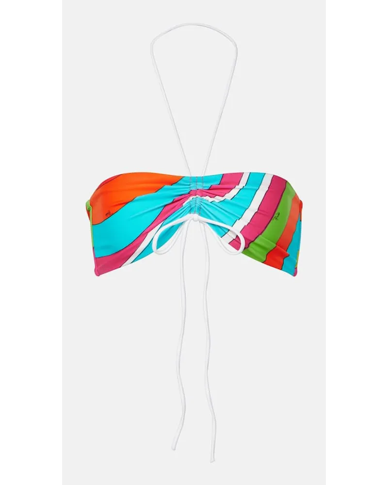 Emilio Pucci Top bikini a fascia Iride con stampa Multicolore