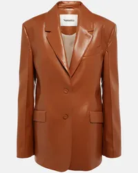 Nanushka Blazer Karo in similpelle Marrone