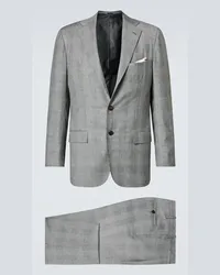 Kiton Abito monopetto in lana vergine Grigio