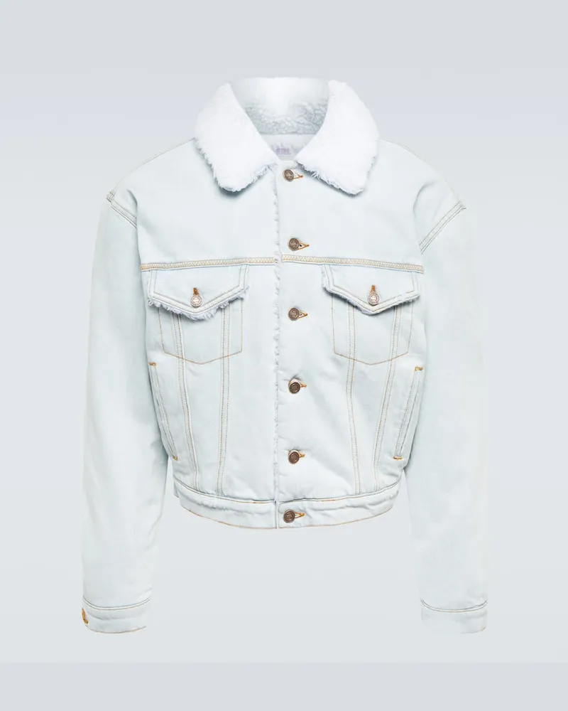 ERL Giacca di jeans con shearling sintetico Blu
