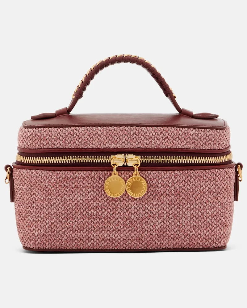 Stella McCartney Borsa vanity Falabella effetto rafia Borgogna