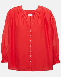 Velvet Camicia Mel in cotone e seta Rosso