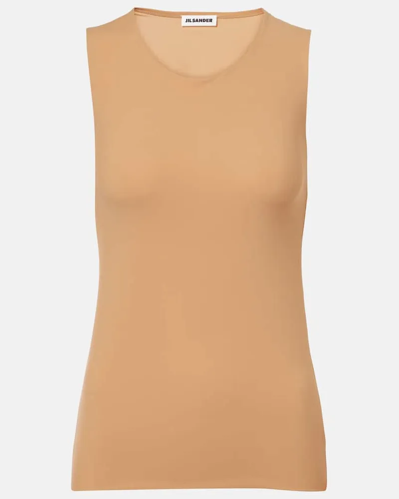 Jil Sander Tank top in jersey Marrone