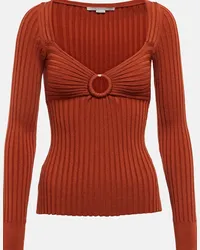 Stella McCartney Top in maglia a coste Marrone