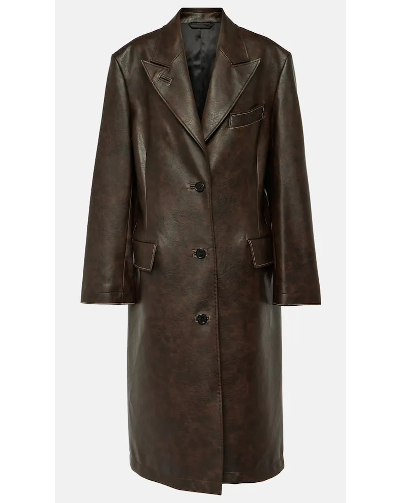 Acne Studios Cappotto Ovittor in similpelle Marrone