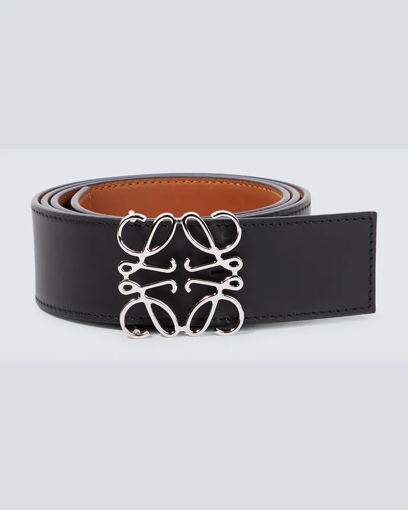Loewe Cintura reversibile Anagram in pelle Nero