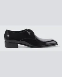 Saint Laurent Stringate Derby Jean in pelle Nero