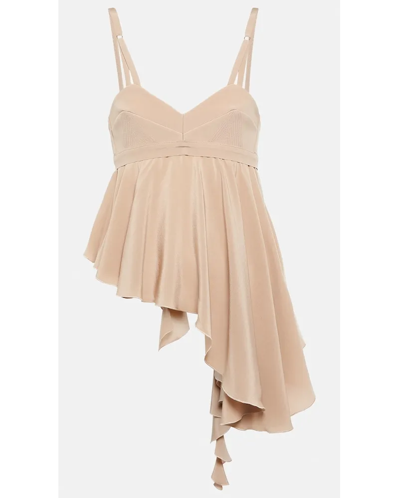 Victoria Beckham Top asimmetrico in crÃªpe de chine Beige