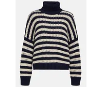 Pullover in lana, cashmere e seta a righe
