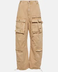 SPORTMAX Pantaloni cargo di jeans a gamba larga Beige