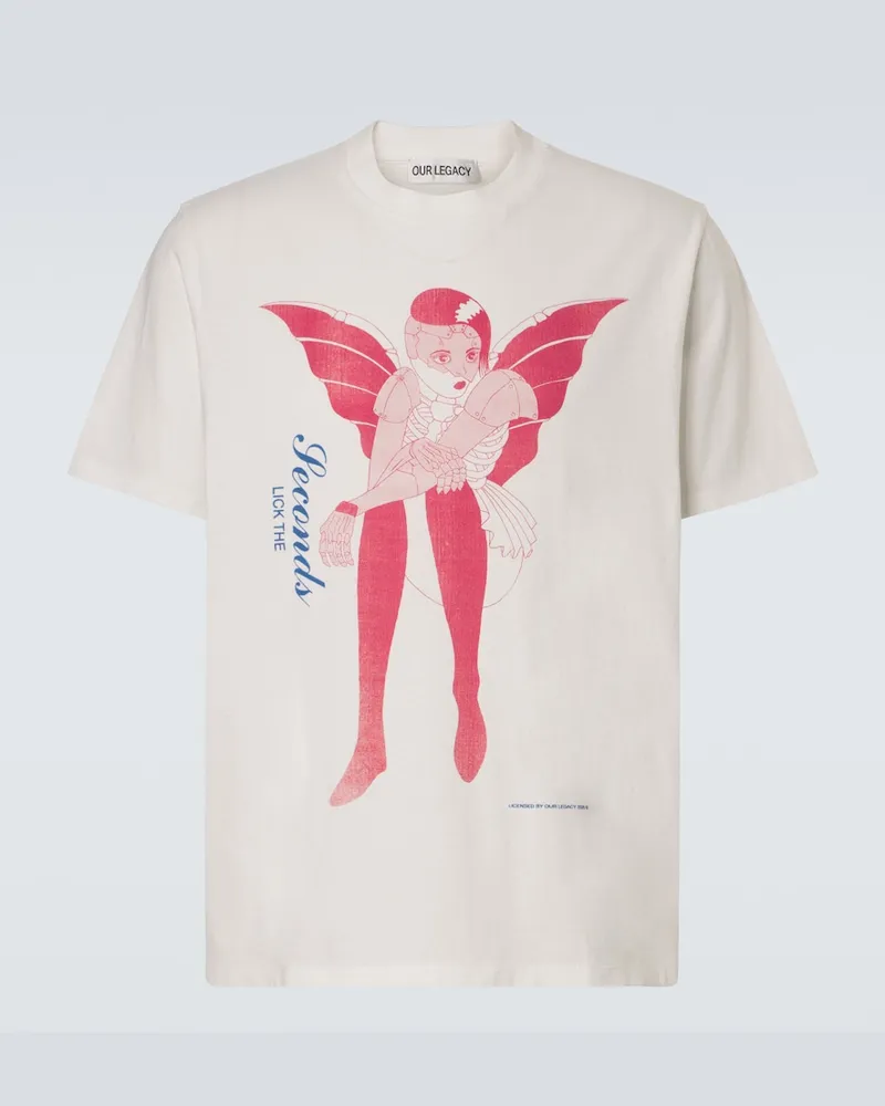 Our Legacy T-shirt Box in jersey di cotone con stampa Bianco
