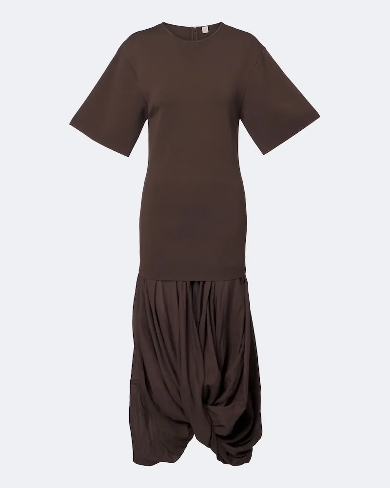 Totême Abito midi Cocoon in jersey Marrone