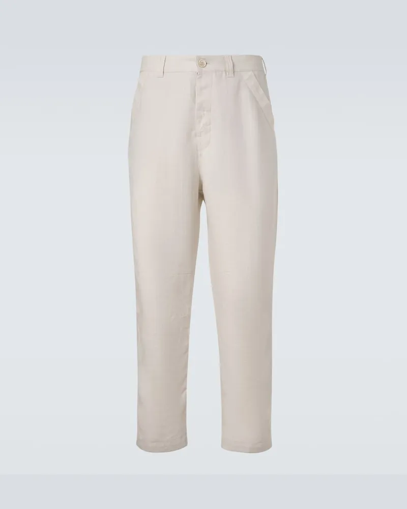 Brunello Cucinelli Pantaloni regular in lino Beige
