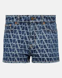 Valentino Garavani Shorts di jeans Toile Iconographe Blu