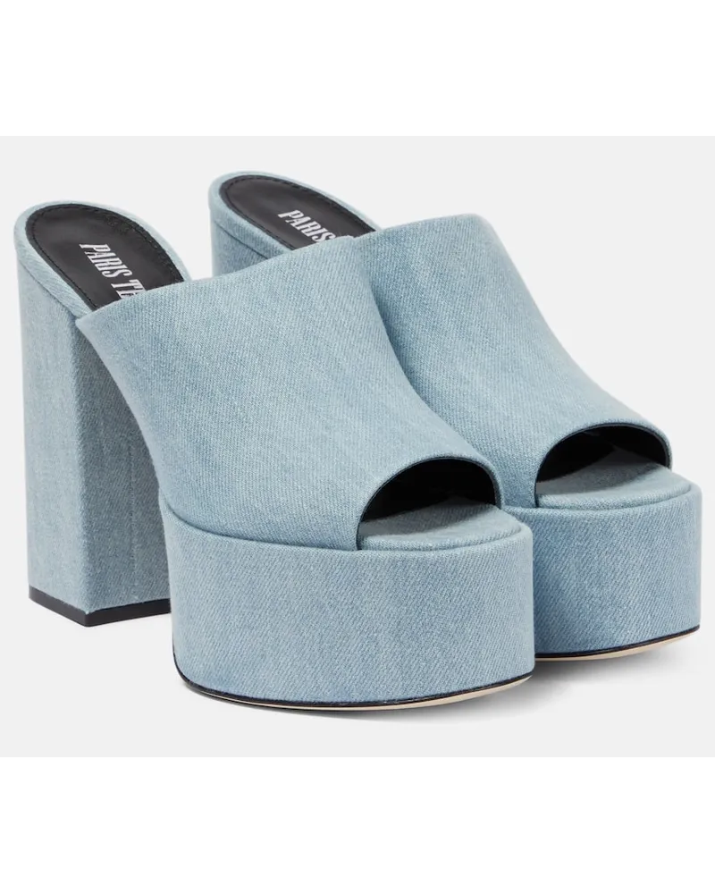 Paris Texas Mules Sasha in denim Blu